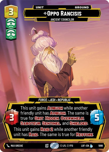 Oppo Rancisis - Ancient Councilor (1099) (Prestige Foil) (1099) [Legends of the Force]