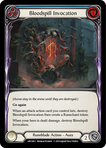 Bloodspill Invocation (Blue) [ARC108-C] (Arcane Rising)  1st Edition Rainbow Foil