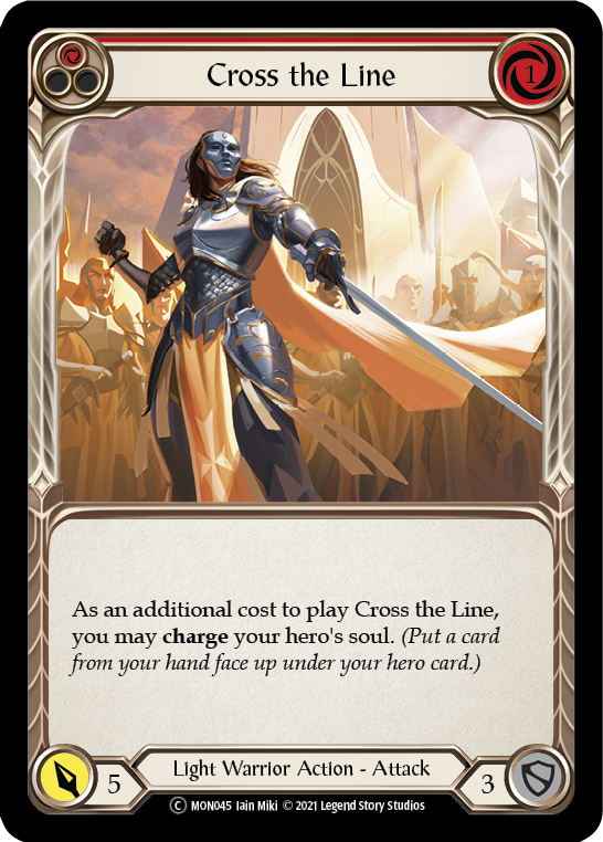 Cross the Line (Red) [U-MON045-RF] (Monarch Unlimited)  Unlimited Rainbow Foil