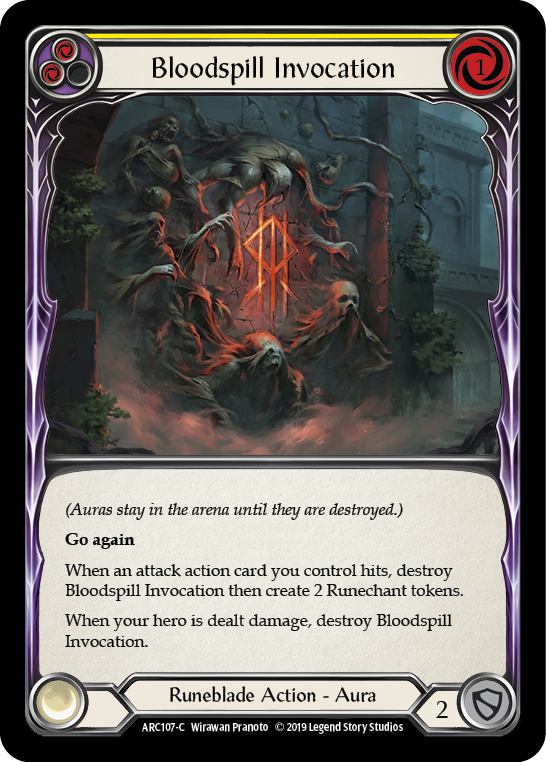 Bloodspill Invocation (Yellow) [ARC107-C] (Arcane Rising)  1st Edition Rainbow Foil