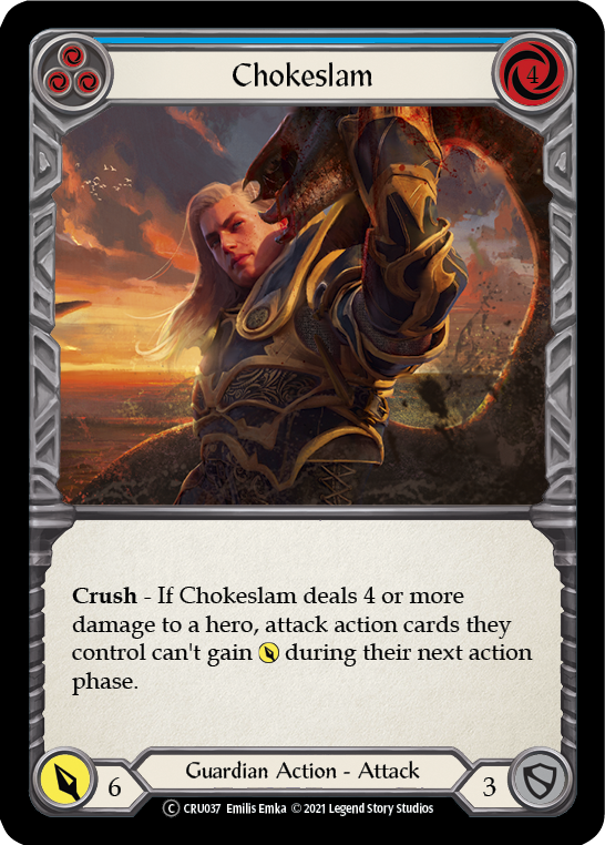 Chokeslam (Blue) [U-CRU037] (Crucible of War Unlimited)  Unlimited Rainbow Foil