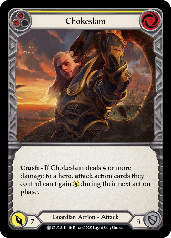 Chokeslam (Yellow) [CRU036] (Crucible of War)  1st Edition Rainbow Foil