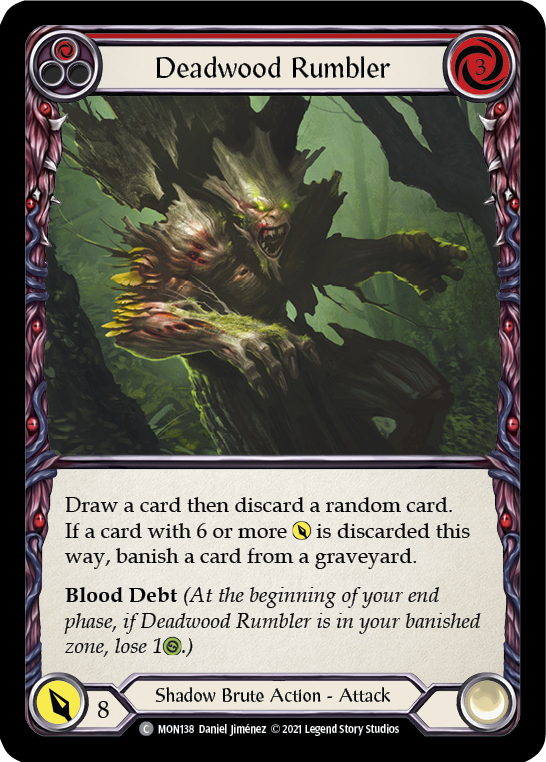 Deadwood Rumbler (Red) [MON138-RF] (Monarch)  1st Edition Rainbow Foil